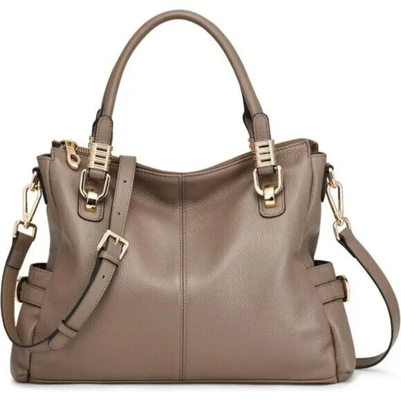 🆕Women Khaki Genuine Leather Purses and Handbags Satchel Tote Shoulder Bag